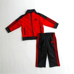 Adidas Red and Black Track Suit